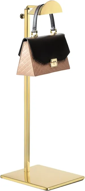 1 Pack - Stainless Steel Purse Display Stand, 400-750mm Adjustable Height Hanging Handbag Rack Appropriate for Boutique Store, Gold