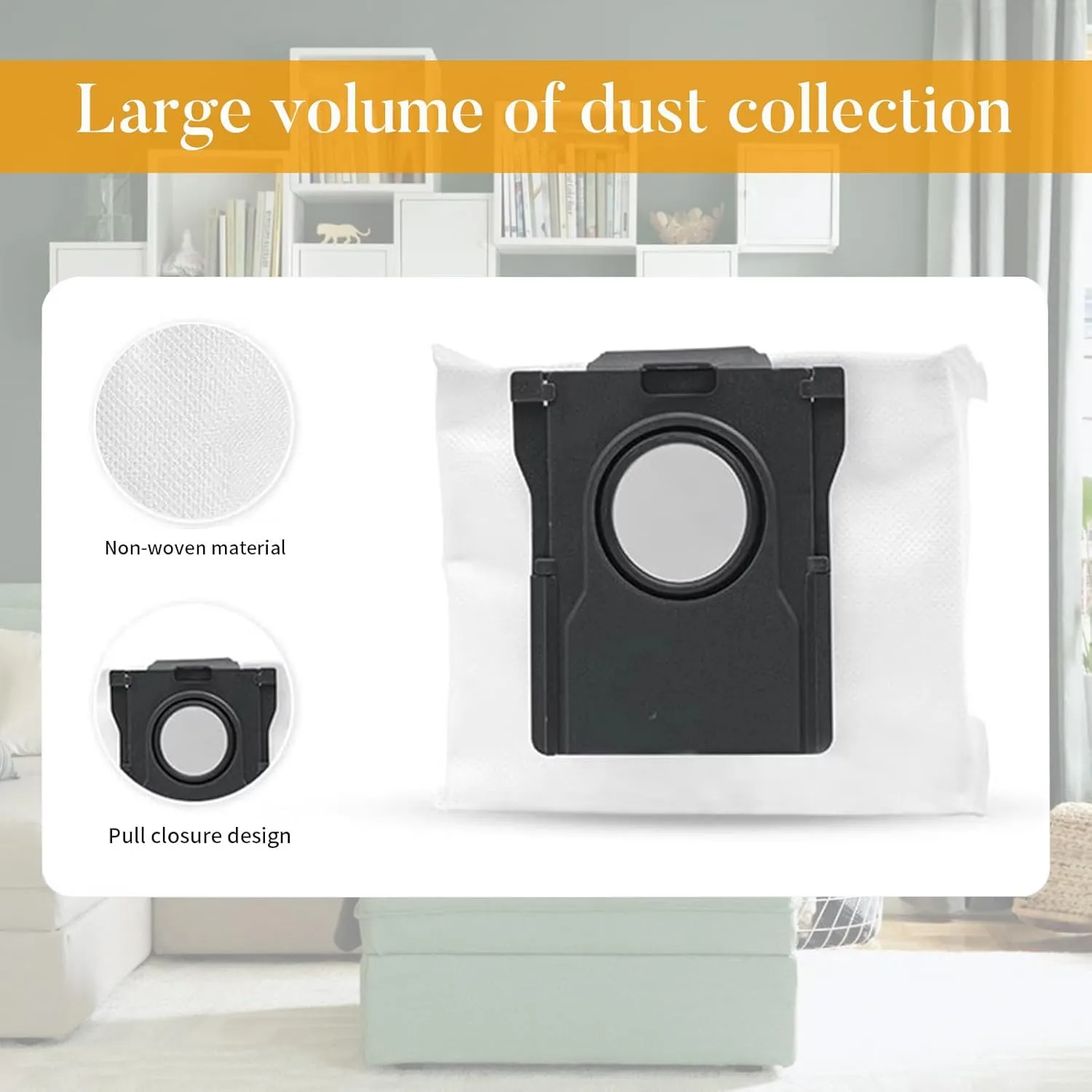 10 Pack Dust Bags Compatible With Dreame X30 Ultra Dreame L10s Pro Ulttra Robot Vacuum Cleaner,3L Large Capacity Vacuum Cleaner Dust Bag Accessories Parts
