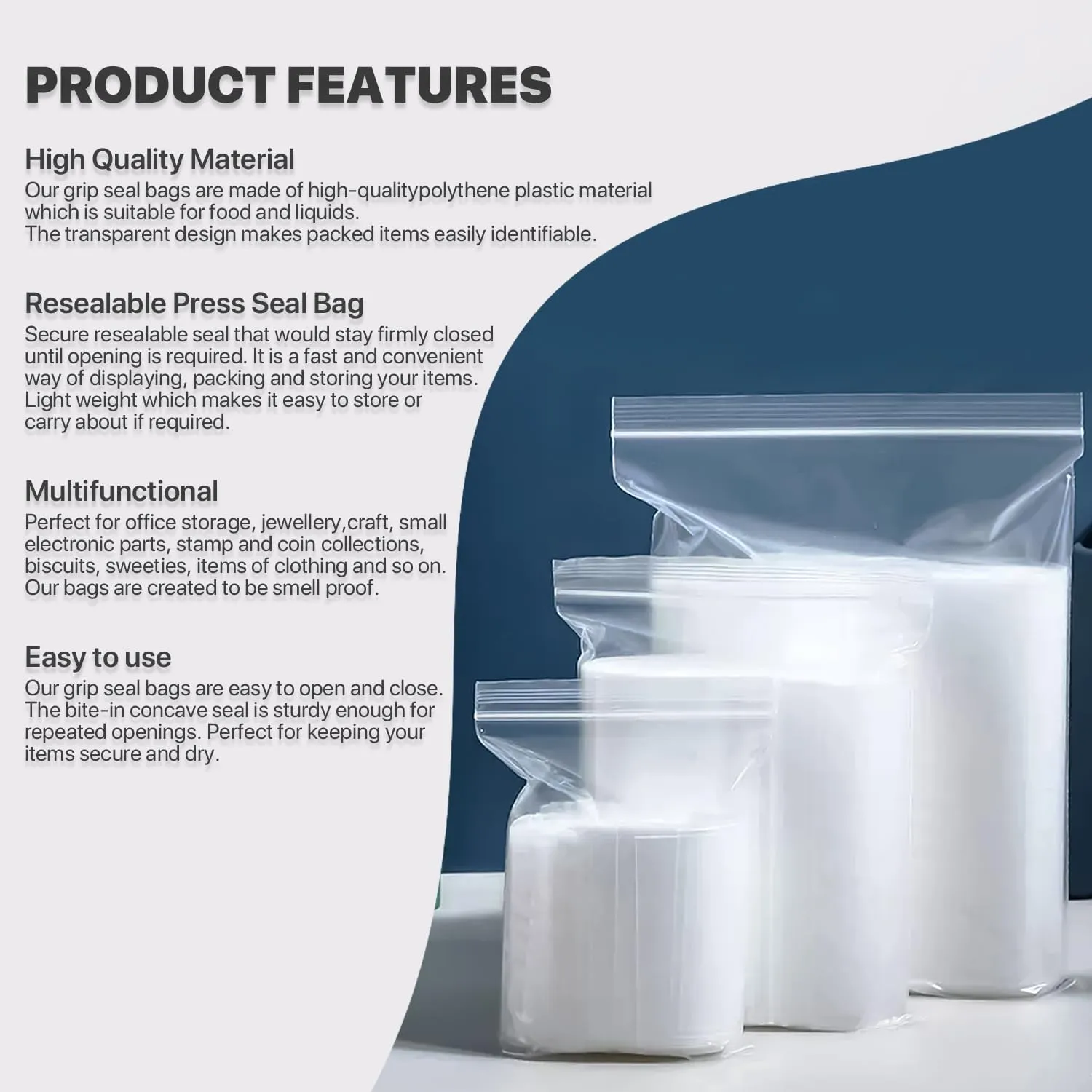 1000-Count, (4" x 6") - 4 Mil Thickness Clear Zipper Reclosable Bag, Zip Bags, Ultra Heavy Duty Lock Seal Poly Plastic Bags for Documents, Clothing, T-Shirt