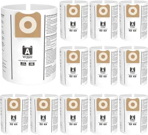 12 Pack 23743 VF3502 Vacuum Bags Compatible with Ridgid 12 to 16 Gallon Wet Dry Vacuums, High Efficiency Replacement Filter Bags for Model WD1950 WD1956 WD1850 WD1851 RV2400HF WD1450 WD1680 WD1270