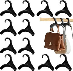 12 Pcs Purse Organizer Insert Hanger Holder Handbag Arch Hook Purse Organizer for Closet Home Storage (Black)