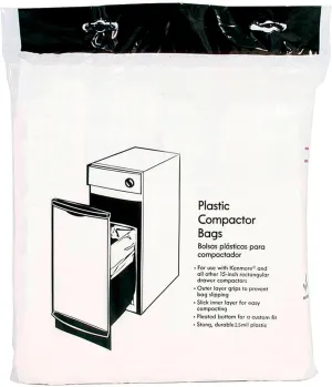 13370 Trash Compactor Bags 15-Pack - Heavy Duty, USA-Based Supplier - Fits for All 15-Inch Rectangular Drawer Compactors, Including Kenmore, Whirlpool, KitchenAid, and Jenn-Air Brands