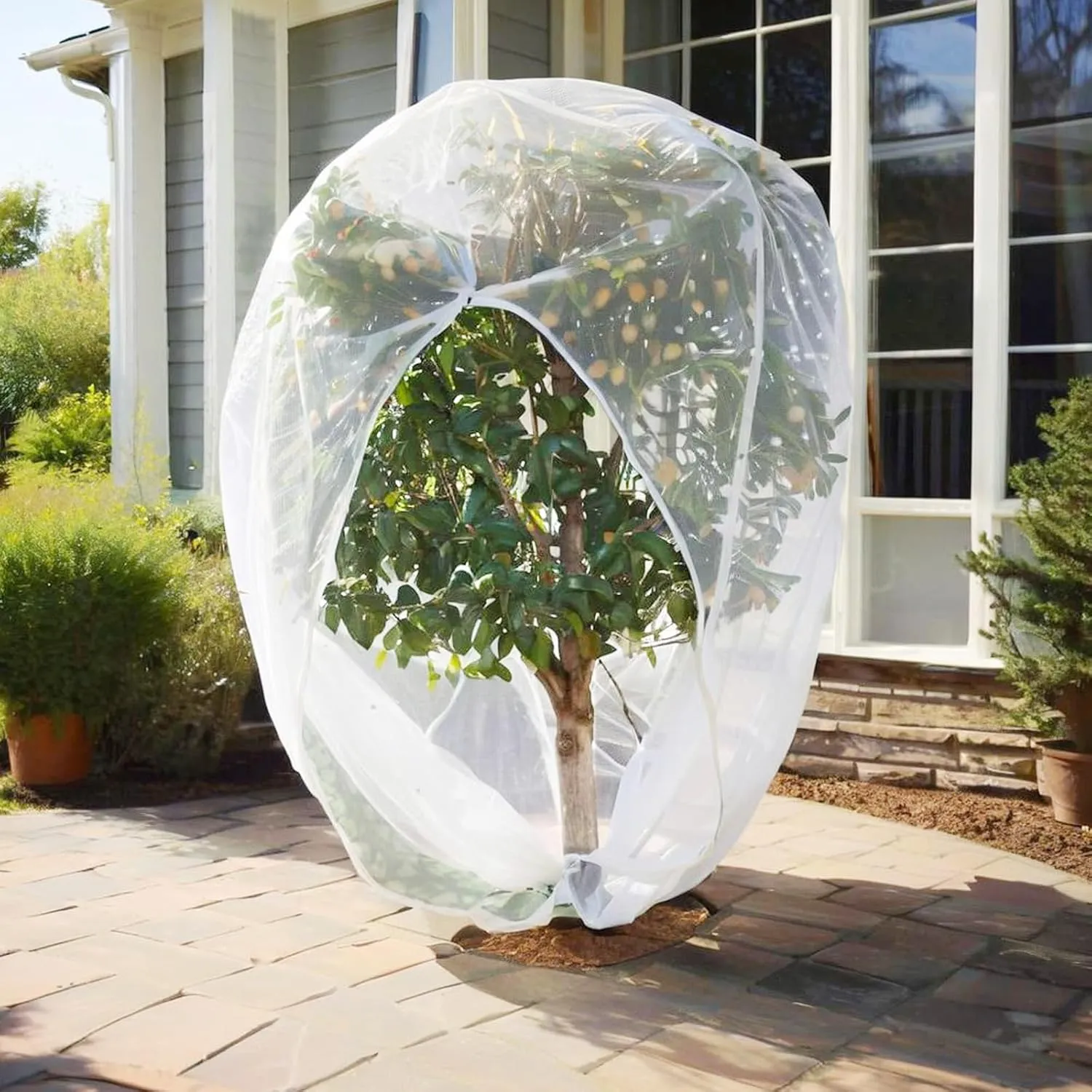 13x13Ft Extra Large Tree Netting for Fruit Trees Keep Birds Squirrels Cicadas and Small Fly Out,Ideal Covers for Cherry Fig Blueberry Bushes Guava Peach Apple Trees(Zippers on Both Sides)
