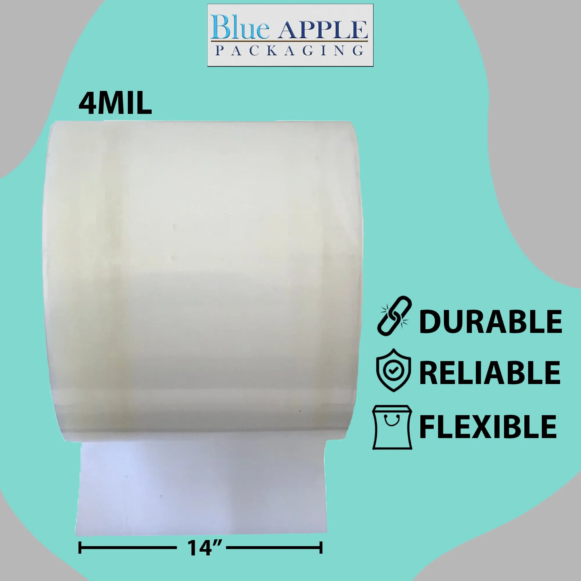 14 inch x 1075ft Poly Tubing Roll 4 Mil LDPE Low Density