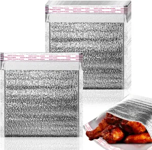 15 Pcs Reusable Insulation Bags, Thermal Box Liners Metalized Box Liners Self Seal Insulated Box Liners Envelopes Cushion Food Mailers Insulated Shipping Bags (10 x 10"/ 25 x 25cm)