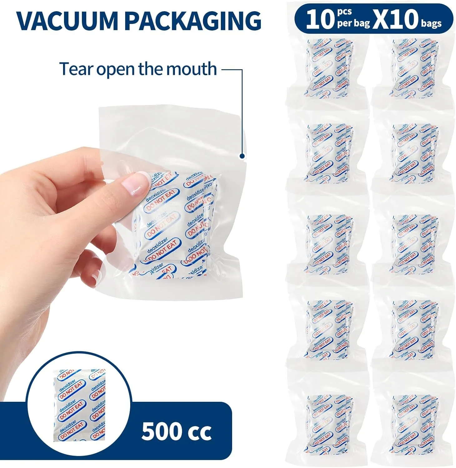 150PCS Mylar Bag Bundle, 4 Multi-Size Pouches(9.4Mil), 100x500cc Oxygen Absorbers, 150 Labels, Heat Sealable, Food Safe, BPA-Free – for Strong, Secure Long Term Food Storage, Silver