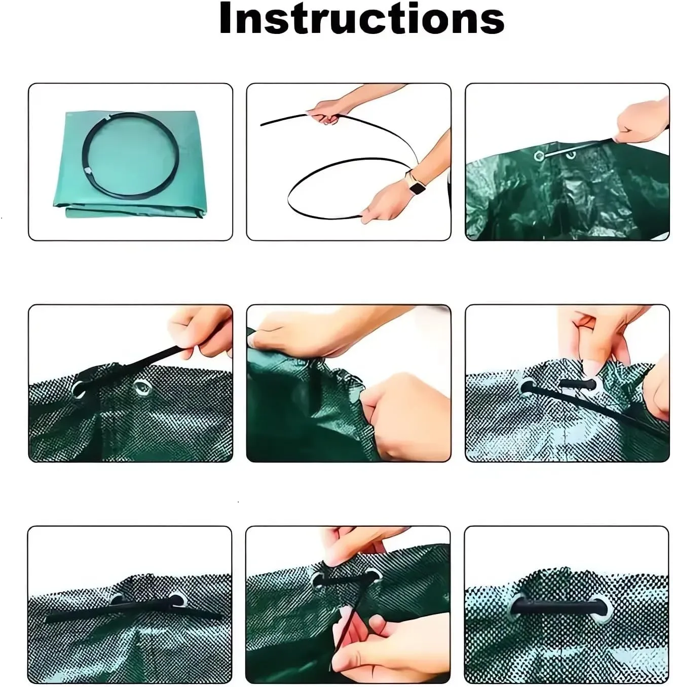2-Pack 132 Gallons Reusable Heavy Duty Yard Waste Bags with Coated Gloves – Durable Weed Bag for Garden Leaves and Waste Collection, Lightweight Portable Yard Trash Bag
