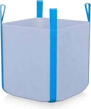 2 Pack FIBC Bulk Bag, 1.5 Ton Bag, 35"L x 35"W x 43"H, 3300lbs SWL, Open Top Flat Bottom, Heavy Duty Woven Polypropylene Bulk Bag Trash Bags for Construction