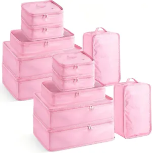 2 Packs 6 Set Travel Packing Cubes Luggage Organizer Set Lightweight Suitcase Organizer Bags with Shoe Bag Travel Packing Organizers for Clothes Cosmetic Toiletries Travel Accessories