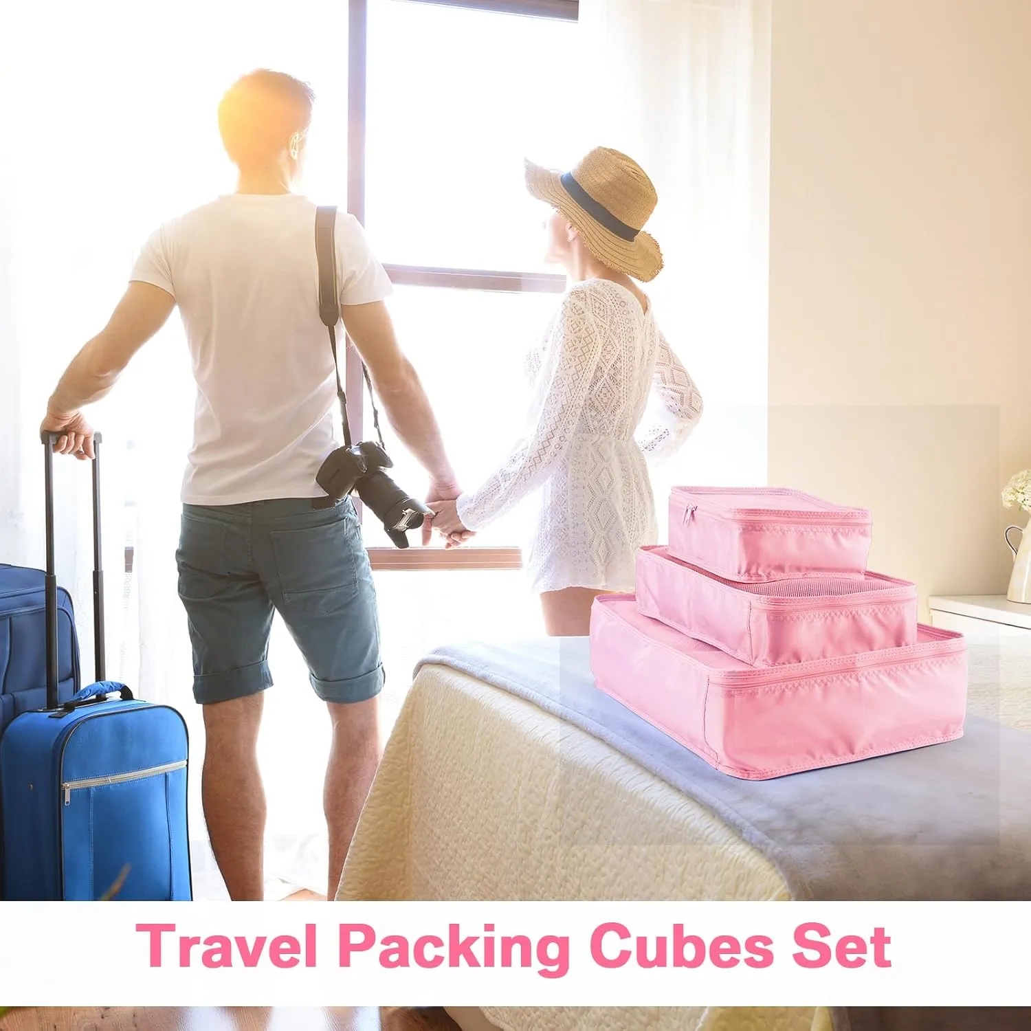 2 Packs 6 Set Travel Packing Cubes Luggage Organizer Set Lightweight Suitcase Organizer Bags with Shoe Bag Travel Packing Organizers for Clothes Cosmetic Toiletries Travel Accessories