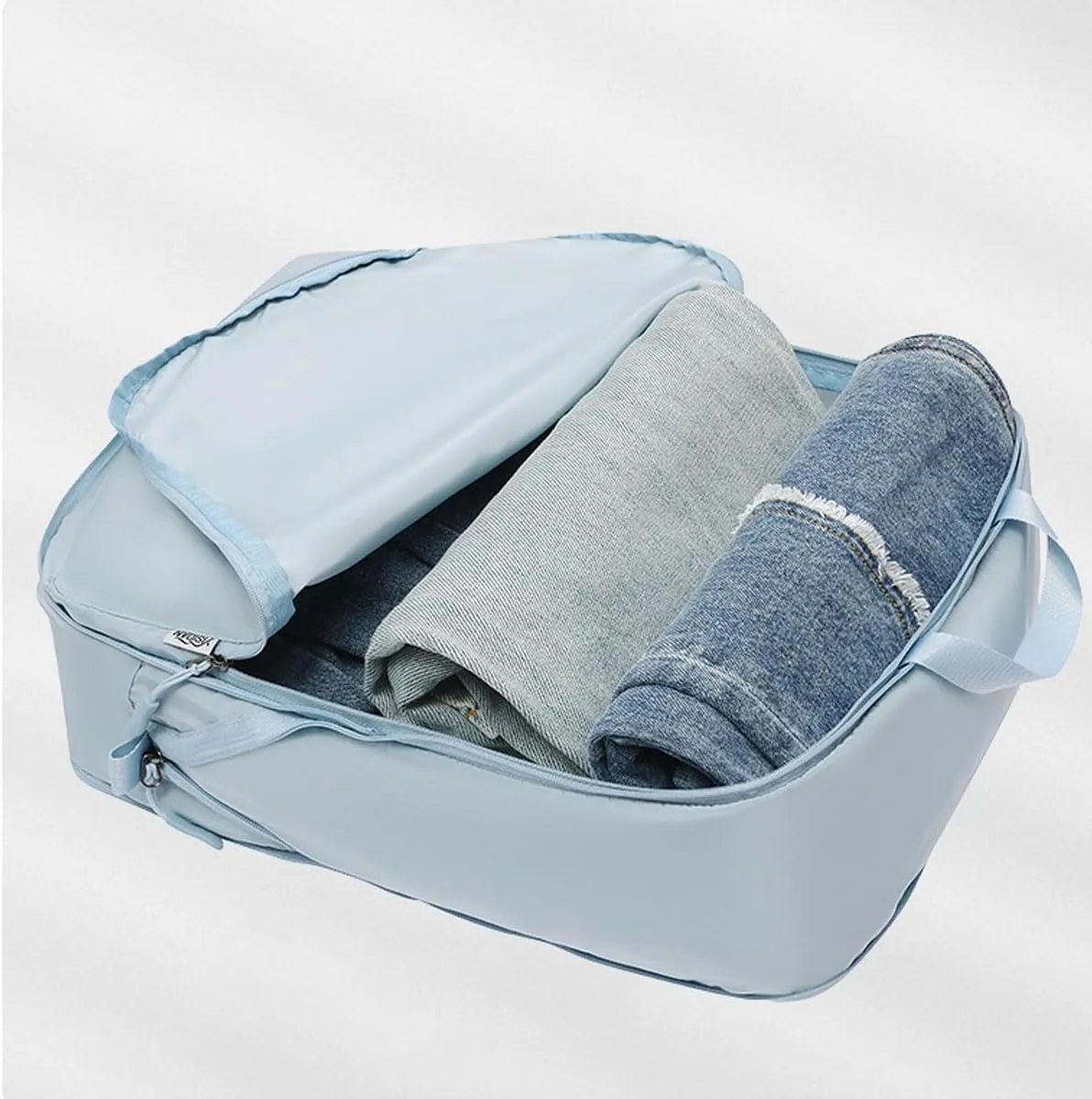 2 Pieces Set Pack Cube Luggage Pack Organizer Travel Accessories Travel Clothes Storage Bag, Organizing Bag, Separate Bag, Clothes Travel Bag (Beige)