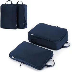 2 Pieces Set Pack Cube Luggage Pack Organizer Travel Accessories Travel Clothes Storage Bag, Organizing Bag, Separate Bag, Clothes Travel Bag (Dark blue)