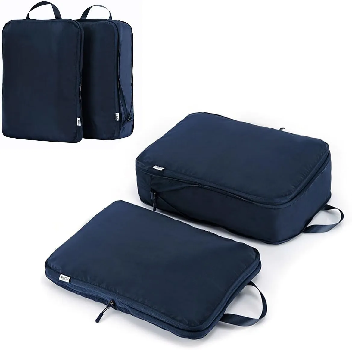 2 Pieces Set Pack Cube Luggage Pack Organizer Travel Accessories Travel Clothes Storage Bag, Organizing Bag, Separate Bag, Clothes Travel Bag (Dark blue)