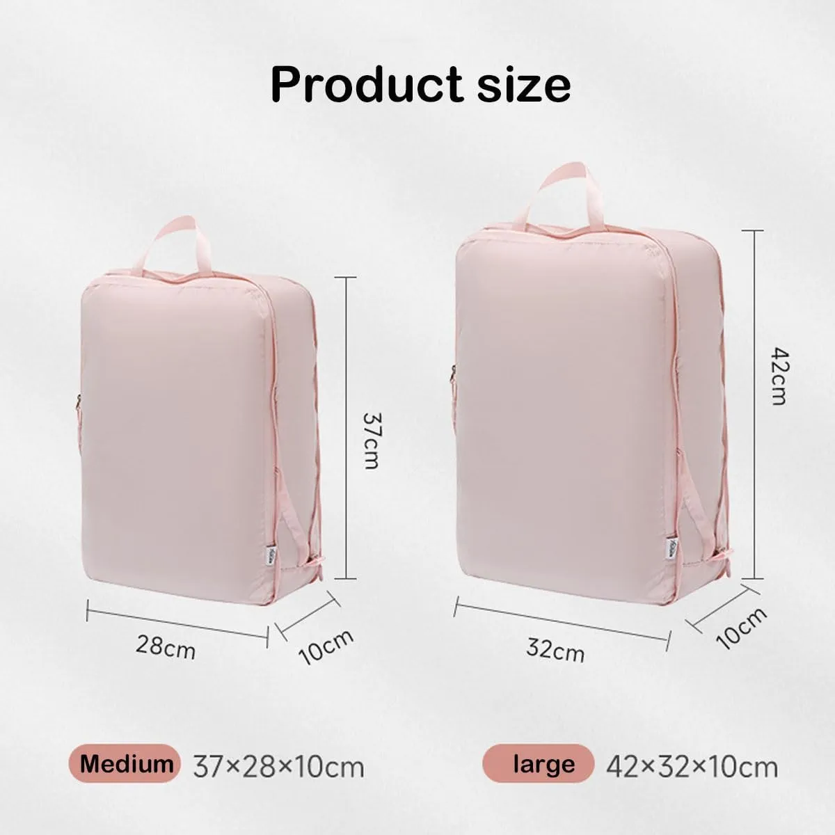 2 Pieces Set Pack Cube Luggage Pack Organizer Travel Accessories Travel Clothes Storage Bag, Organizing Bag, Separate Bag, Clothes Travel Bag (Grey)