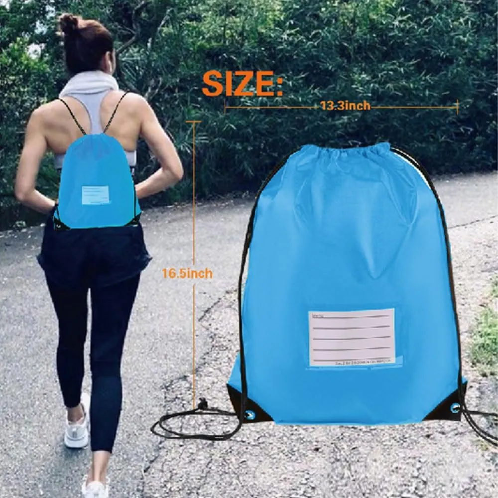 20 Pcs Drawstring Bags,Bulk Draw String Backpack, Cinch Bag Sackpack for Travel Gym Sport, Sky Blue