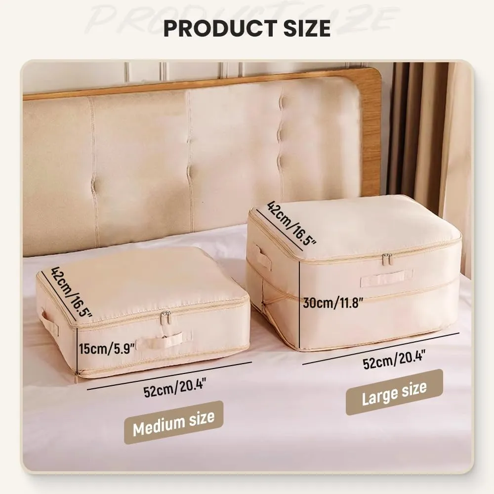 2025 Ultra Space Saving Self Compression Organizer, Portable Heavy Duty Moving Tote Comforter Storage Bag, Upgrade Quilt Compression Storage Bag Packaging Cube Bedding Storage Bag (Pink, X-Large)