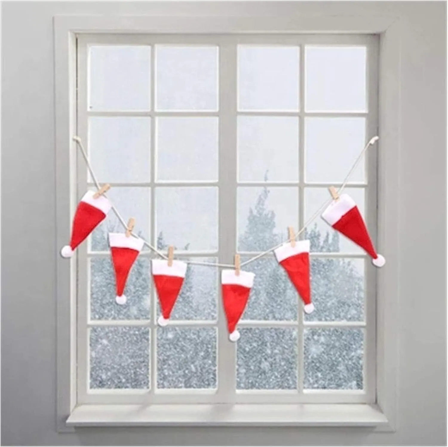 20PCS Red Hat Santa Cutlery Christmas Knife Bag Xmas Fork Holder Xmas Decoration