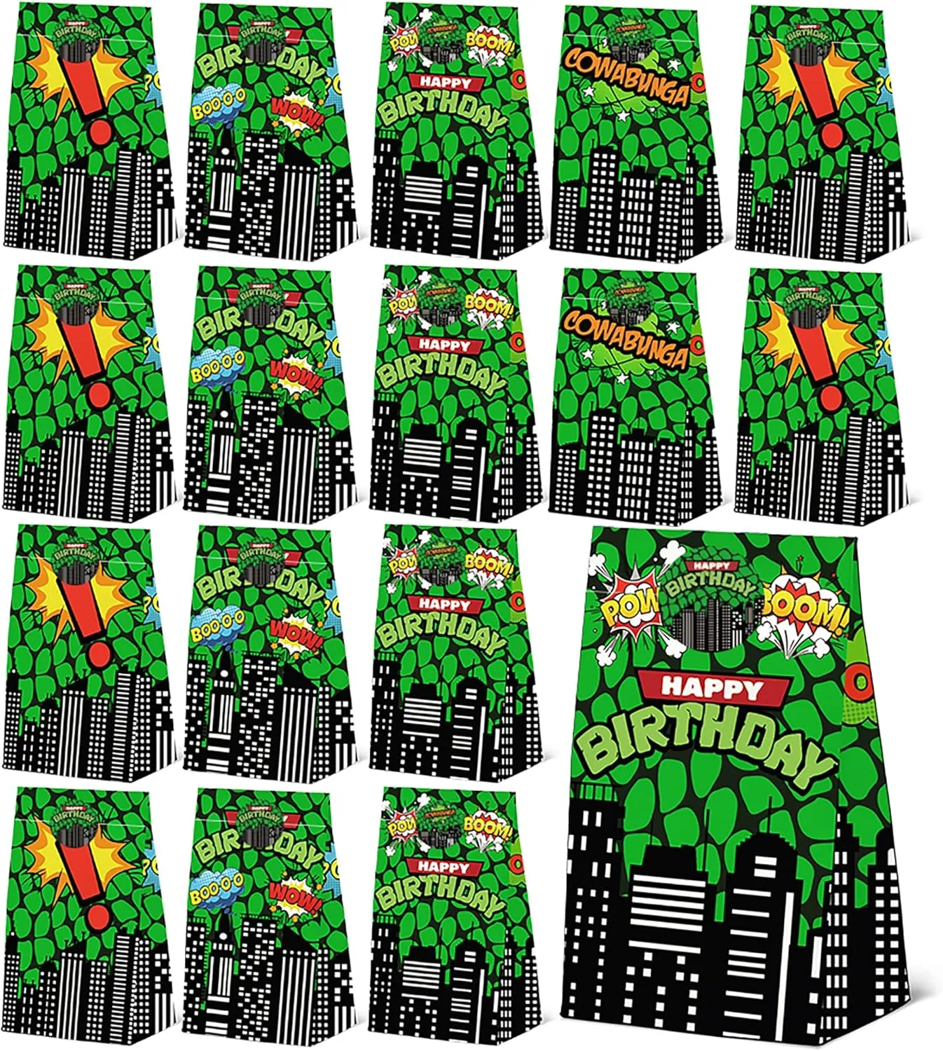24pcs Super Turtle Hero Party Favors Bags with Hero Theme Stickers,Hero Theme Goodie Bags Hero Party Favor Treat Bags for Turtle Theme Birthday Party Decorations