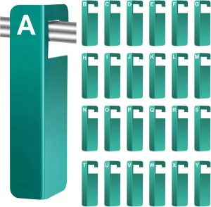 25 Pcs Hanging Indexing Tab Dividers with Letters 6 x 1.7 Inch Alphabet Dividers Hanging Alphabet Tab Plastic Divider with Hook for Storage Bag Classroom Library File
