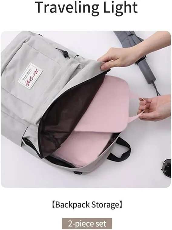 2pcs Travel Compression Packing Cubes Bag Portable Suitcase Clothes Organizers Waterproof Luggage Storage Cases Drawer Bags(Blue,M36x26x10cm)