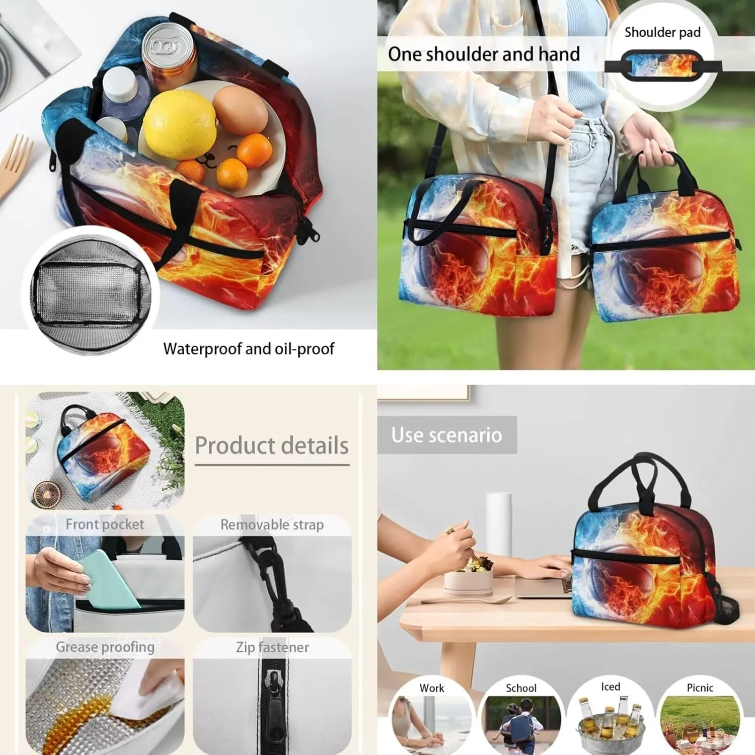 3 Pieces Basketball Print Backpack for Boys, School Student Personalized, with Lunch Box Pencil Bags Black Schoolbag for Kids