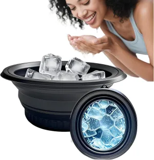 4-in-1 Facial Ice Bath Kit: Foldable Ice Bowl for Acne Relief, Vagus Nerve Stimulation & Pore Shrinking – Collapsible Cold Plunge Basin with Built-In Honeycomb Tech for Skincare, Gym, Travel