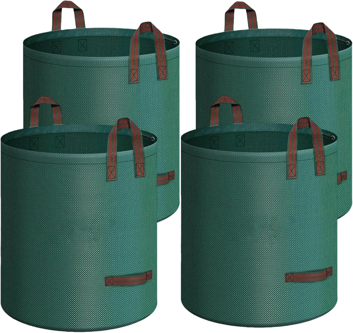 4 Pack 137 Gallons Reusable Yard Waste Bags, Heavy Duty with Double Bottom Layer & 4 Reinforced Handles, Extra Large Leaf Lawn and Garden Waste Bags for Debris, Grass Clipping