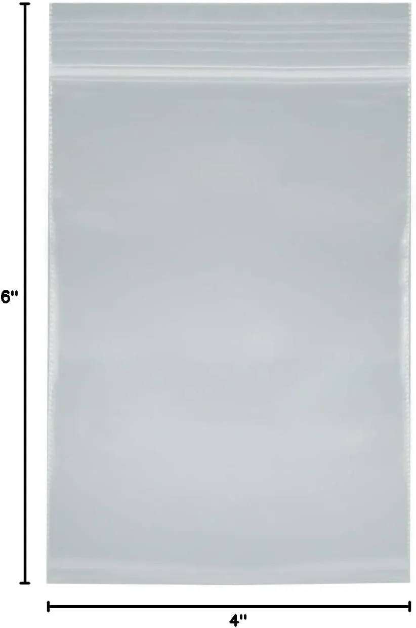 4 X 6 Inch 8 mil 36 Extra Heavy-Duty Puncture Resistant Clear Reclosable Resealable Zipper Bags, Durable Storage for Crafts, Jewelry, Office Supplies, Small Parts – sku: r46-8mil-36