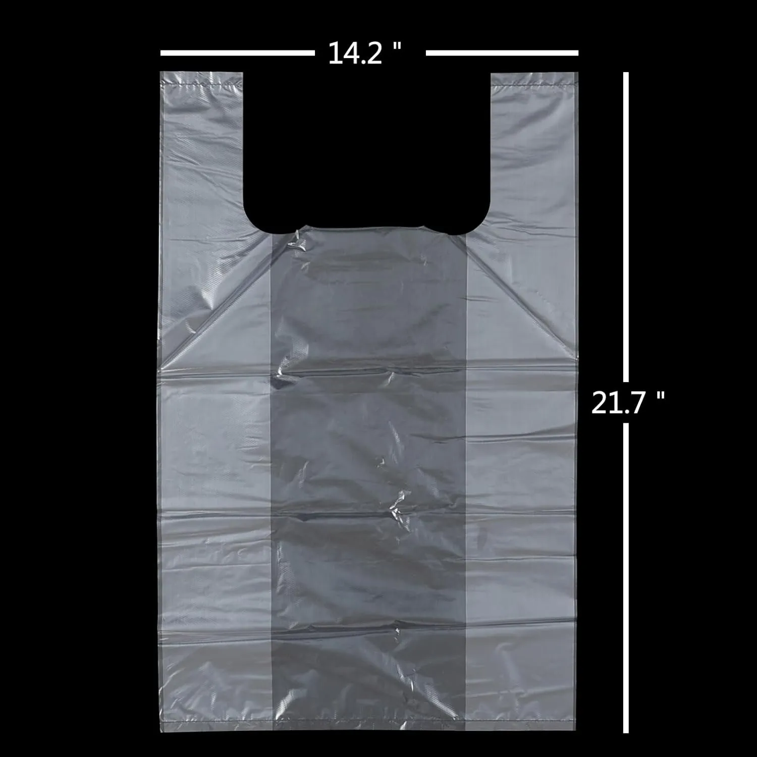 400 Counts T-Shirt Shopping Bags with Handles, Plastic Carryout Grocery Bags, Clear