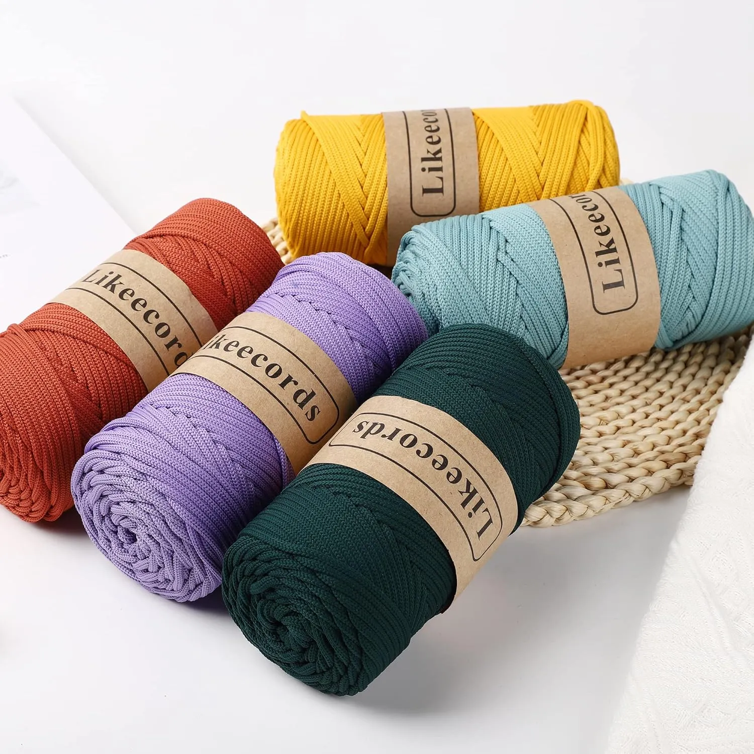 4mm Polyester Braided Macrame Cord 140Yards /426Feet,Elastic Yarn for Crocheting Bag Cord for DIY Crafts,Plant Hangers, Bag, and Home Decorations (Gray)