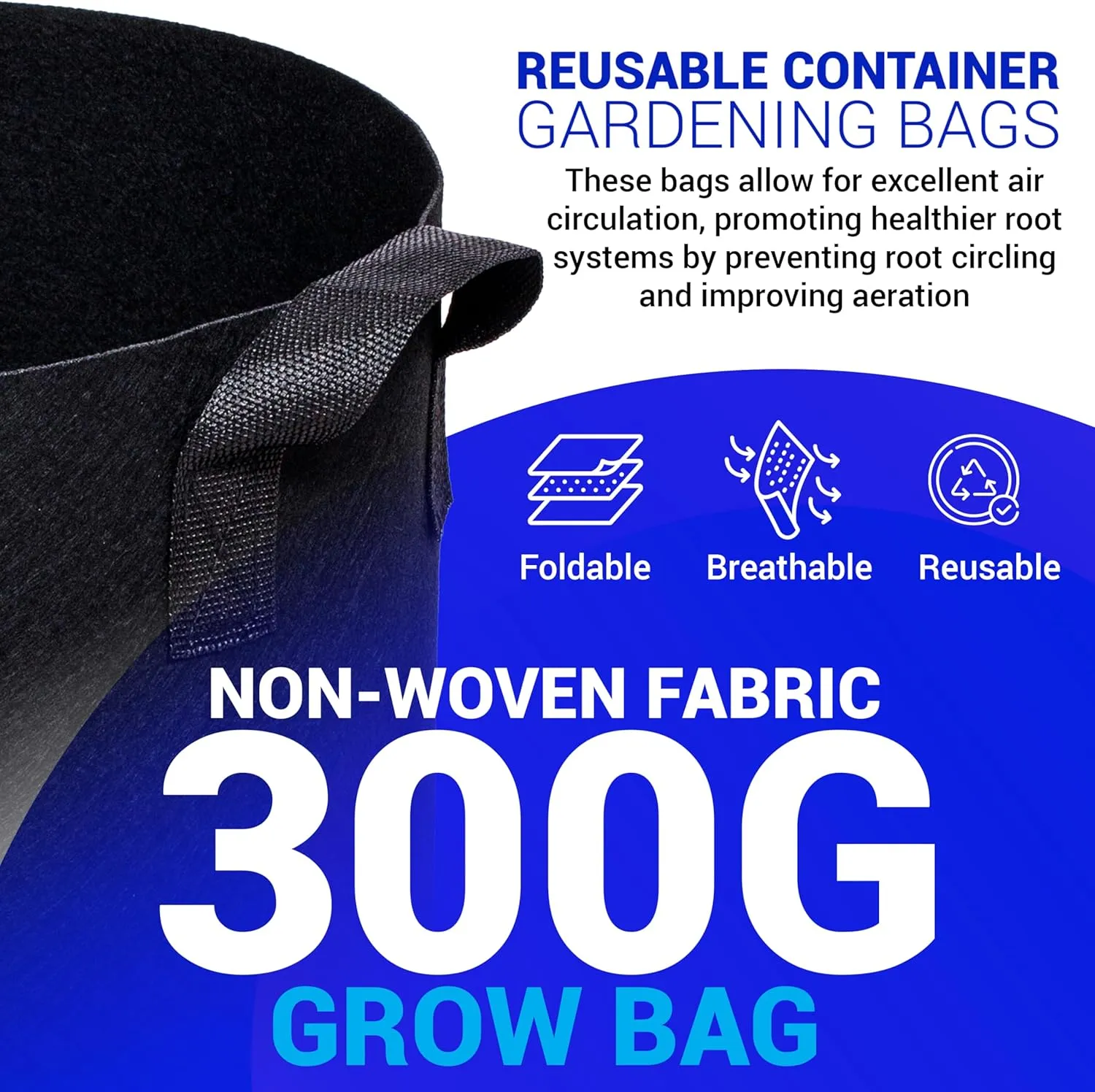 5-Pack 15 Gallon Grow Bags with Handles, Eco-Friendly Felt Fabric Planters for Plants, Vegetables, and Flowers Growth - Breathable, Durable & Reusable - Perfect Indoor & Outdoor Gardening pots