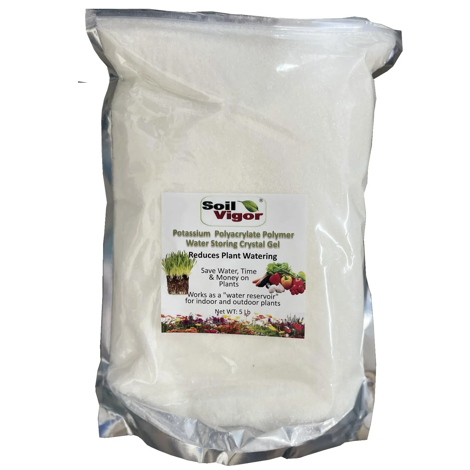 5-Pound Bags of Soil Vigor Commercial Grade Potassium Water-Storing Crystals Fine Granules (1)
