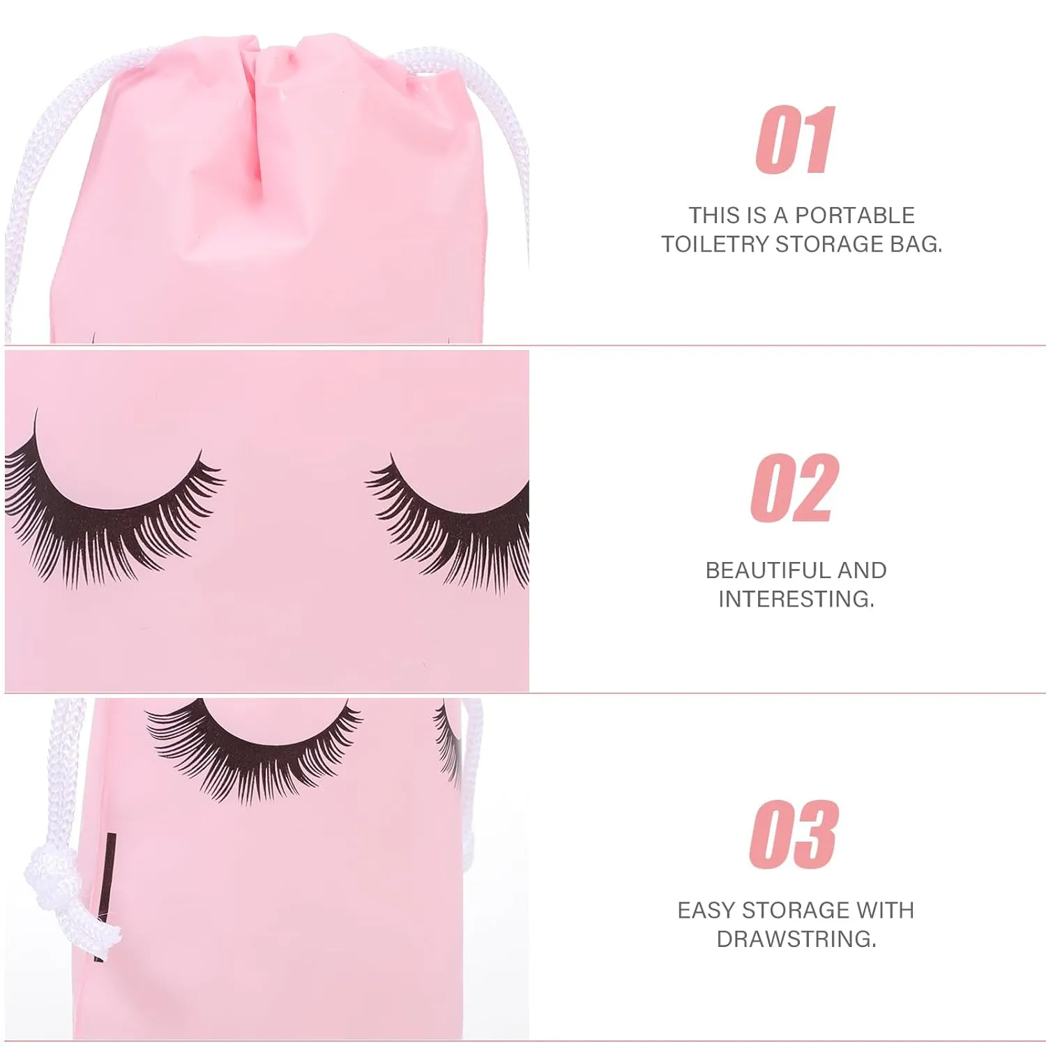 50pcs Eyelashes Aftercare Bags Lash Bags Plastic Care Cosmetic Portable Eyelash Makeup Supplies Lash Shampoo for Women Girls