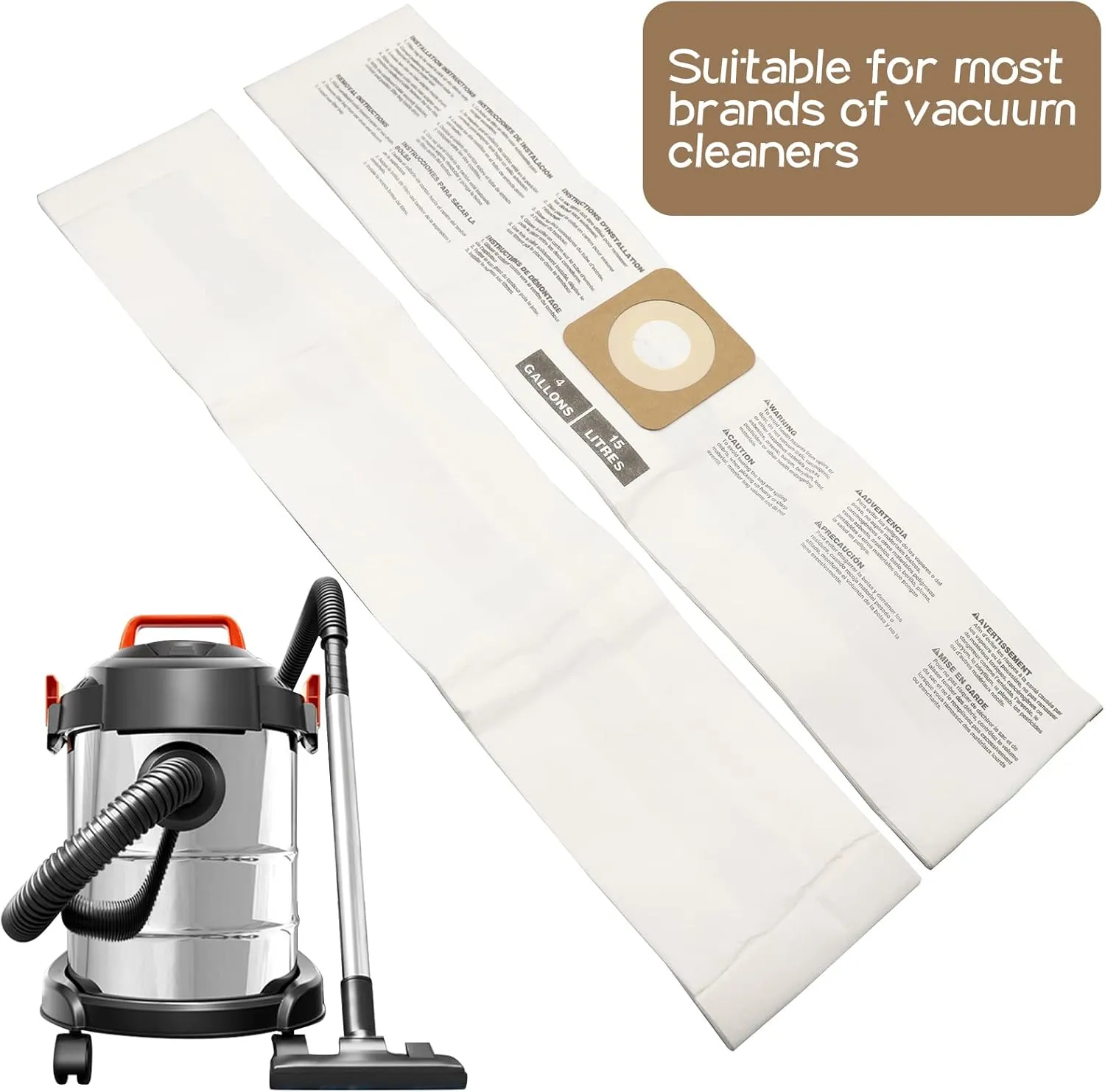 6 Pack 43270 Fine Dust Collection Bags Replacement Compatible with Craftsman 4 Gallon Shop Vac 9-17612 Vacuum Bags, Part# CMXZVBE43270 CMXEVBE17612