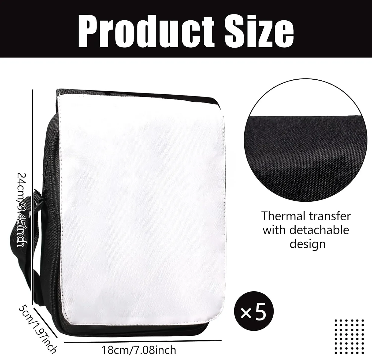 6 Pcs Sublimation Bags Blanks Sublimation Sport Bag Sublimation Shoulder Bag Sublimation Crossbody Bag DIY Sublimation Bags for Adults Children Father's Day Gifts