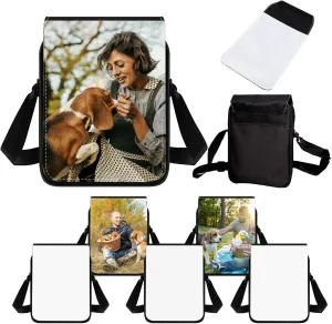 6 Pcs Sublimation Bags Blanks Sublimation Sport Bag Sublimation Shoulder Bag Sublimation Crossbody Bag DIY Sublimation Bags for Adults Children Father's Day Gifts