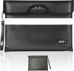 6000℉ Fireproof Bags for Cash and Documents - Secure Fire Proof Money Bag for Cash, Durable Fireproof Document Bag