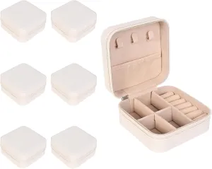 6pcs Travel Jewelry Case,Mini Jewelry Box for Travelers Essential,Travel Jewelry Organizer Small Jewelry Box Durable Compact Design for Women Girls Bridesmaid Proposal Gifts.