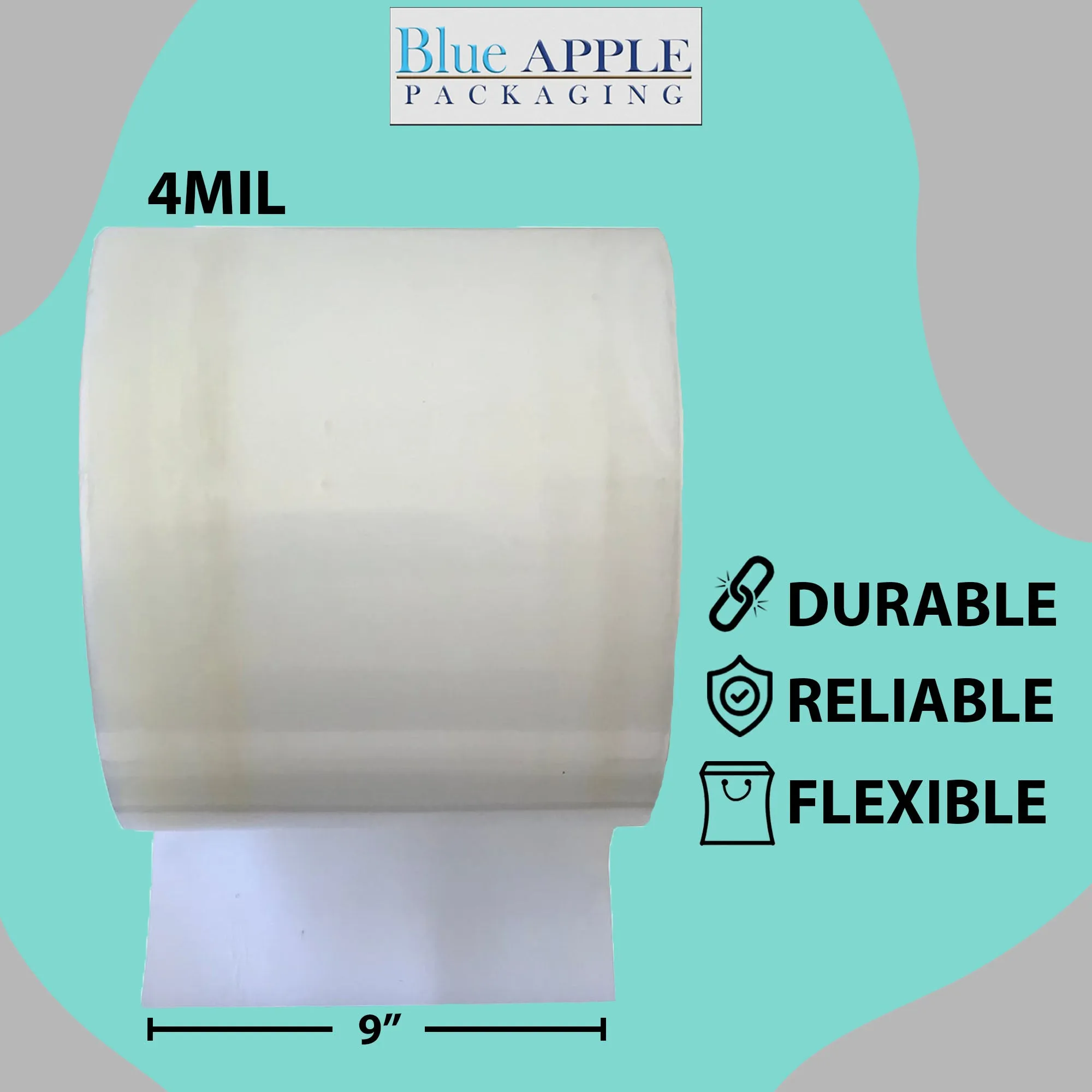 9 inch x 1075ft Poly Tubing Roll 4 Mil LDPE Low Density