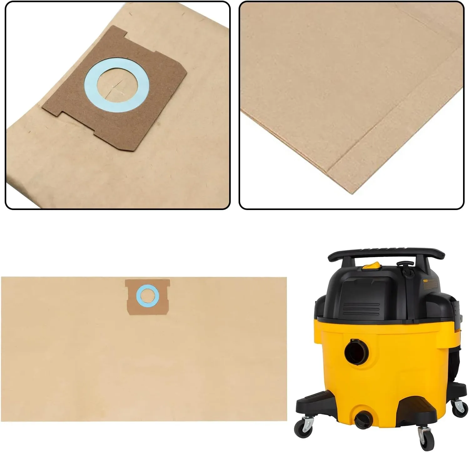 9 PCS DXVA19-4101 Replacement Filter Dust Bags Compatible with DEWALT, Vacuum Bags for Dewalt 6-10 Gallon DXV06P, DXV09P, DXV10P, DXV10S, Disposable Filter Bag