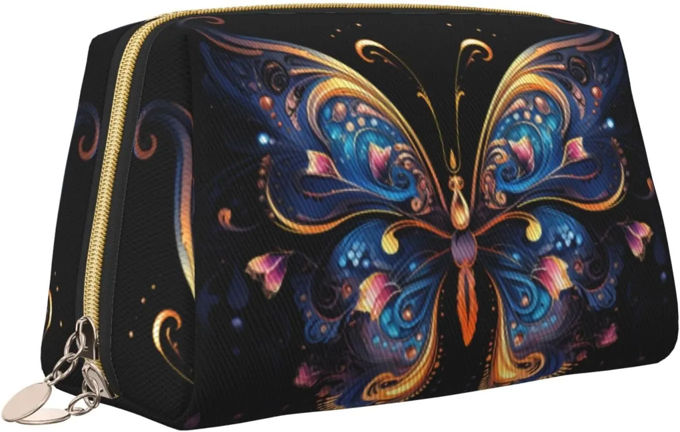 A Gorgeous Butterflymakeup Bag Organizer,Toiletry Cosmetic Bag,Zipper Pouch Brushes Storage Case(Large)