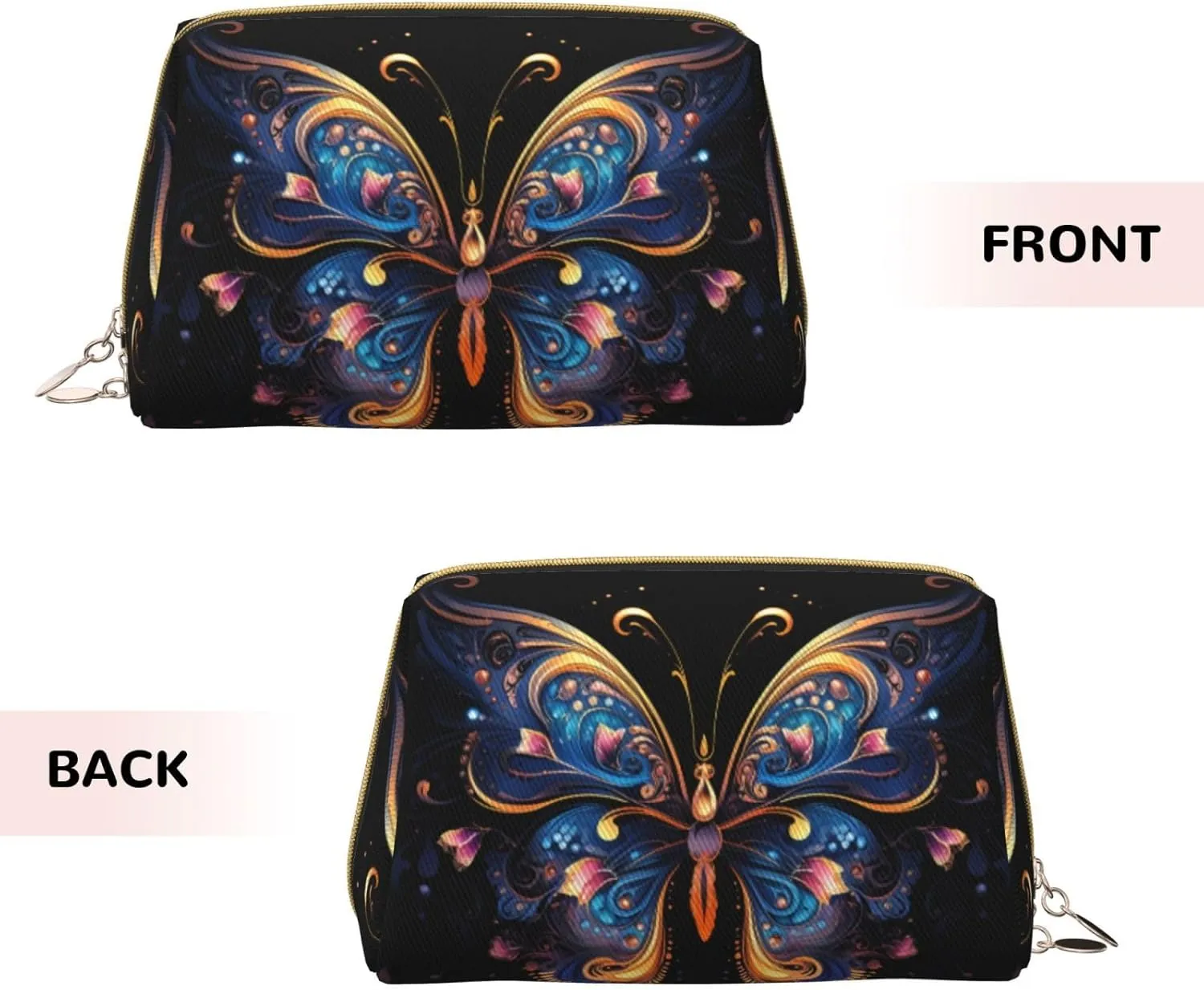 A Gorgeous Butterflymakeup Bag Organizer,Toiletry Cosmetic Bag,Zipper Pouch Brushes Storage Case(Large)