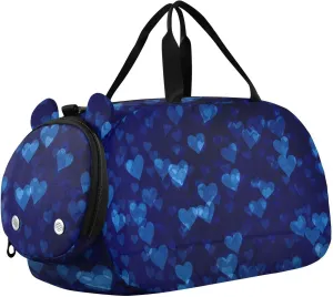 Abstract Blue Hearts Duffel Bags for Boys Small Gym Bags for Teens Dance Bag for Girls