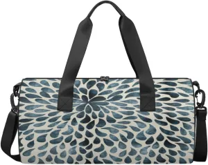 Abstract Pattern Sports Gym Bag Workout Lightweight Duffel Bags Shoulder Weekender Bag Travel Duffel Bag for Men and Women(Water Droplet)