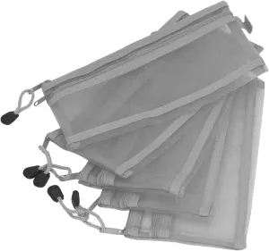 ACTESSEMACHEN Bags Versatile Double Layer Network Bag Nylon 10PCs for Invoices, Cables (Gray)