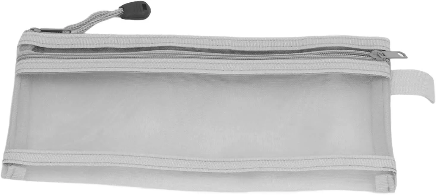 ACTESSEMACHEN Bags Versatile Double Layer Network Bag Nylon 10PCs for Invoices, Cables (Gray)