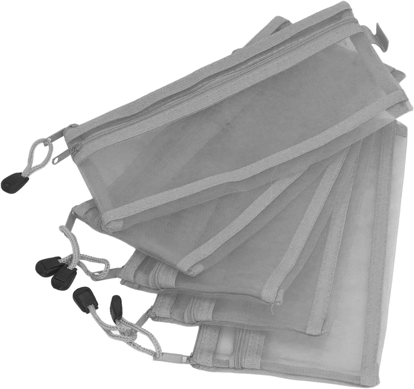 ACTESSEMACHEN Bags Versatile Double Layer Network Bag Nylon 10PCs for Invoices, Cables (Gray)