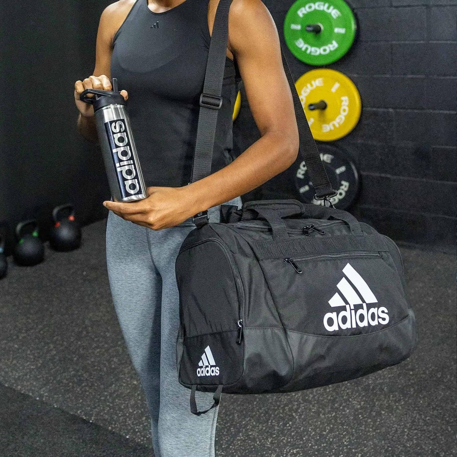 adidas Unisex Defender 4.0 Gym Duffel Bag for Men and Women, Semi Lucid Blue/Silver Metallic/Blue Spark, Small (38L)