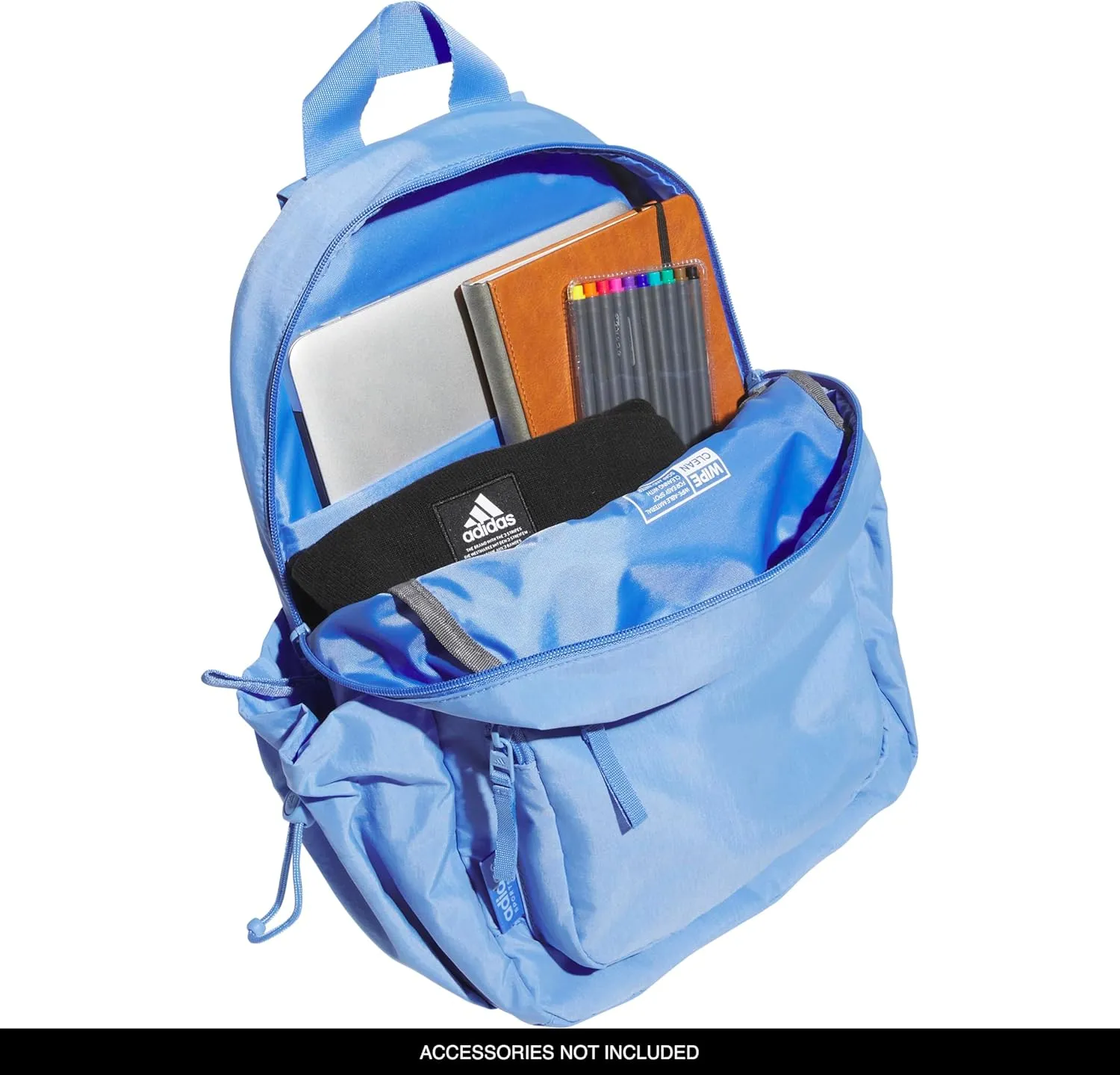 adidas Weekender Mini Backpack for Women and Men, Small Fashion Bag with Laptop Sleeve, Blue Fusion, One Size