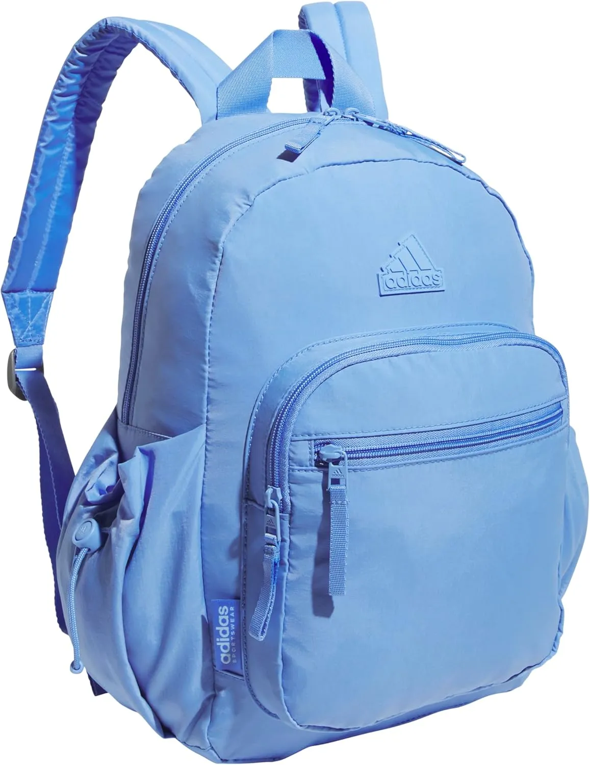 adidas Weekender Mini Backpack for Women and Men, Small Fashion Bag with Laptop Sleeve, Blue Fusion, One Size